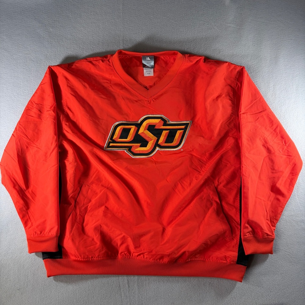 Knights Apparel Oklahoma State OSU Cowboys V-Neck Windbreaker Pullover Orange XL